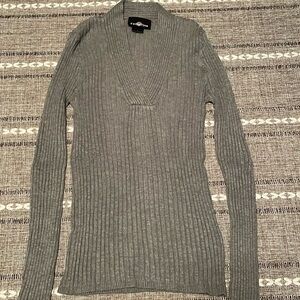 Gray Small Ribbed Sweater
